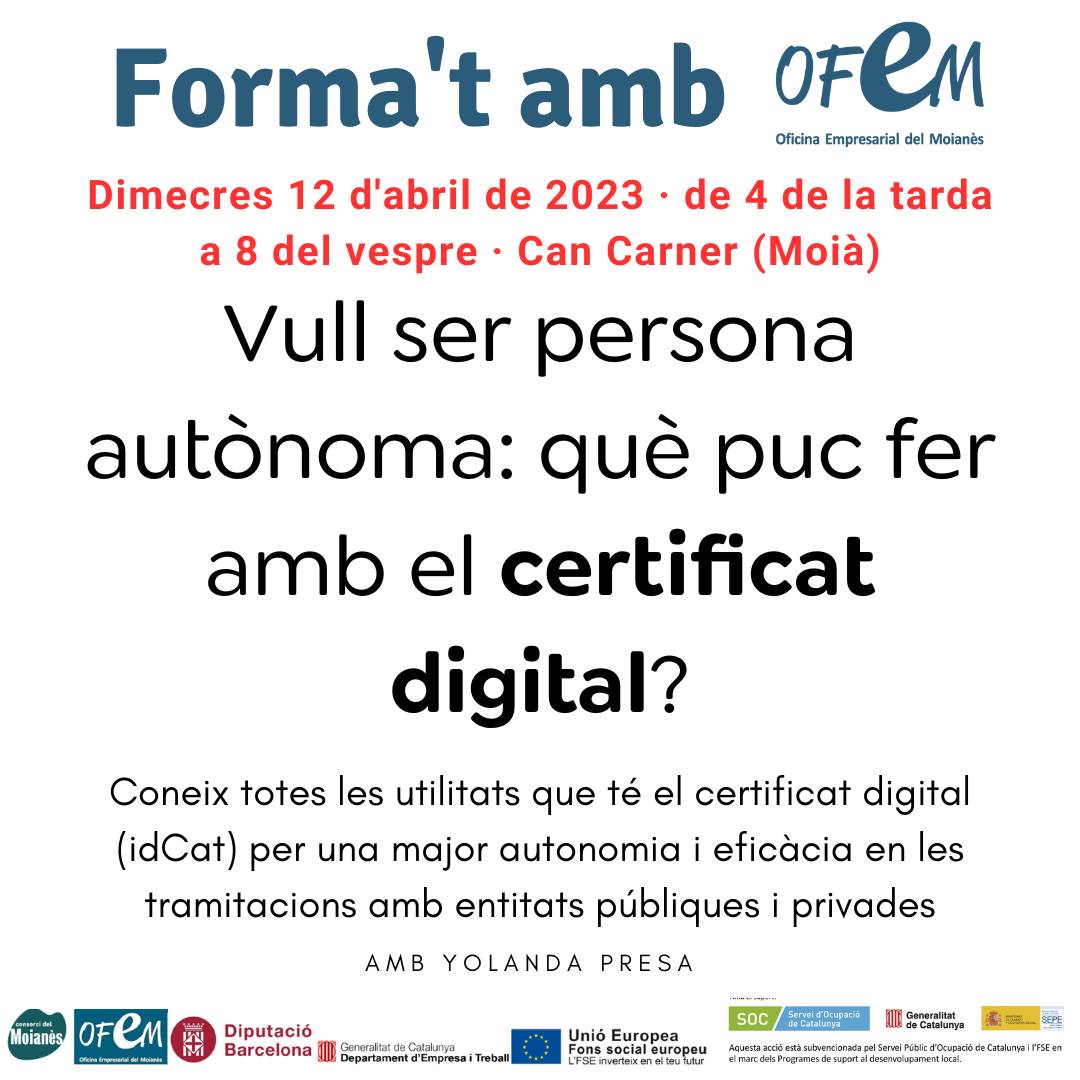 Vull ser persona autònoma: què puc fer amb el certificat digital?
