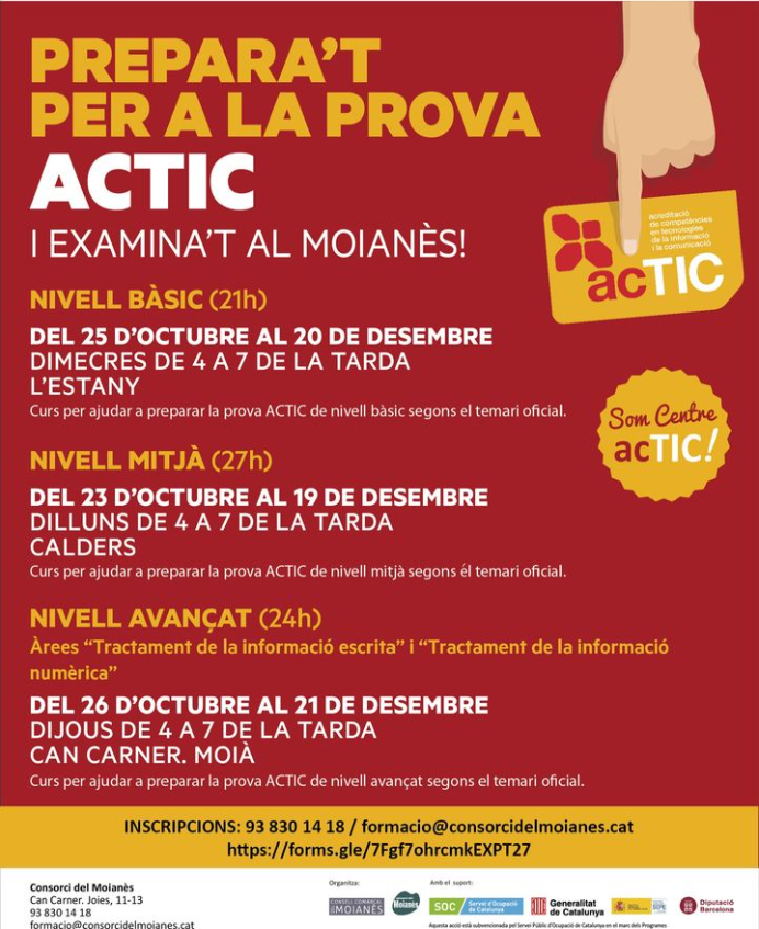 Preparació per a la prova ACTIC