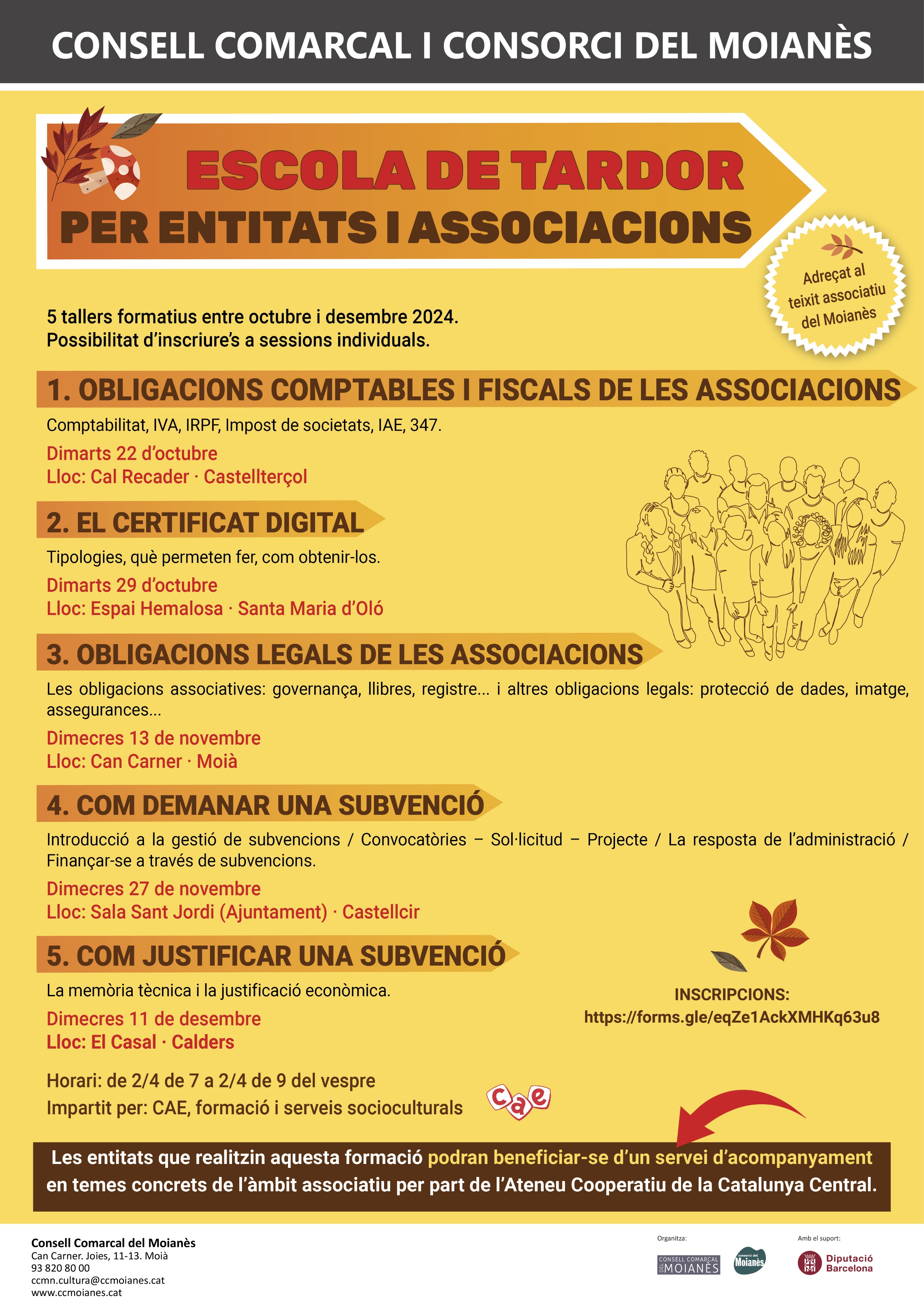 Escola de tardor per entitats i associacions