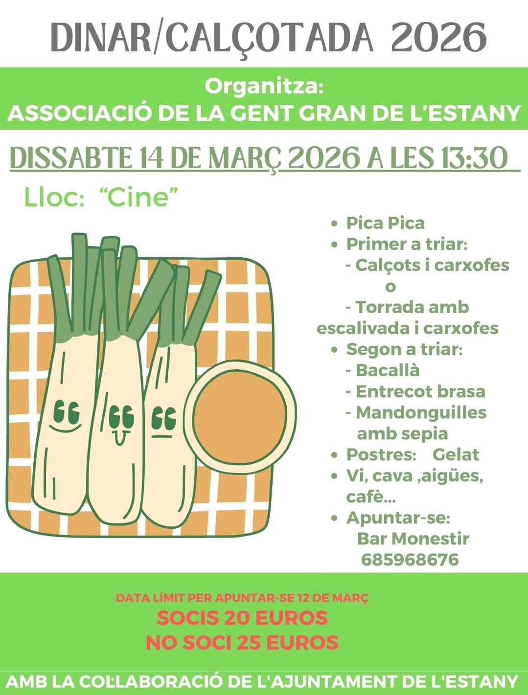 Calçotada de l'Associació de la Gent Gran de l'Estany