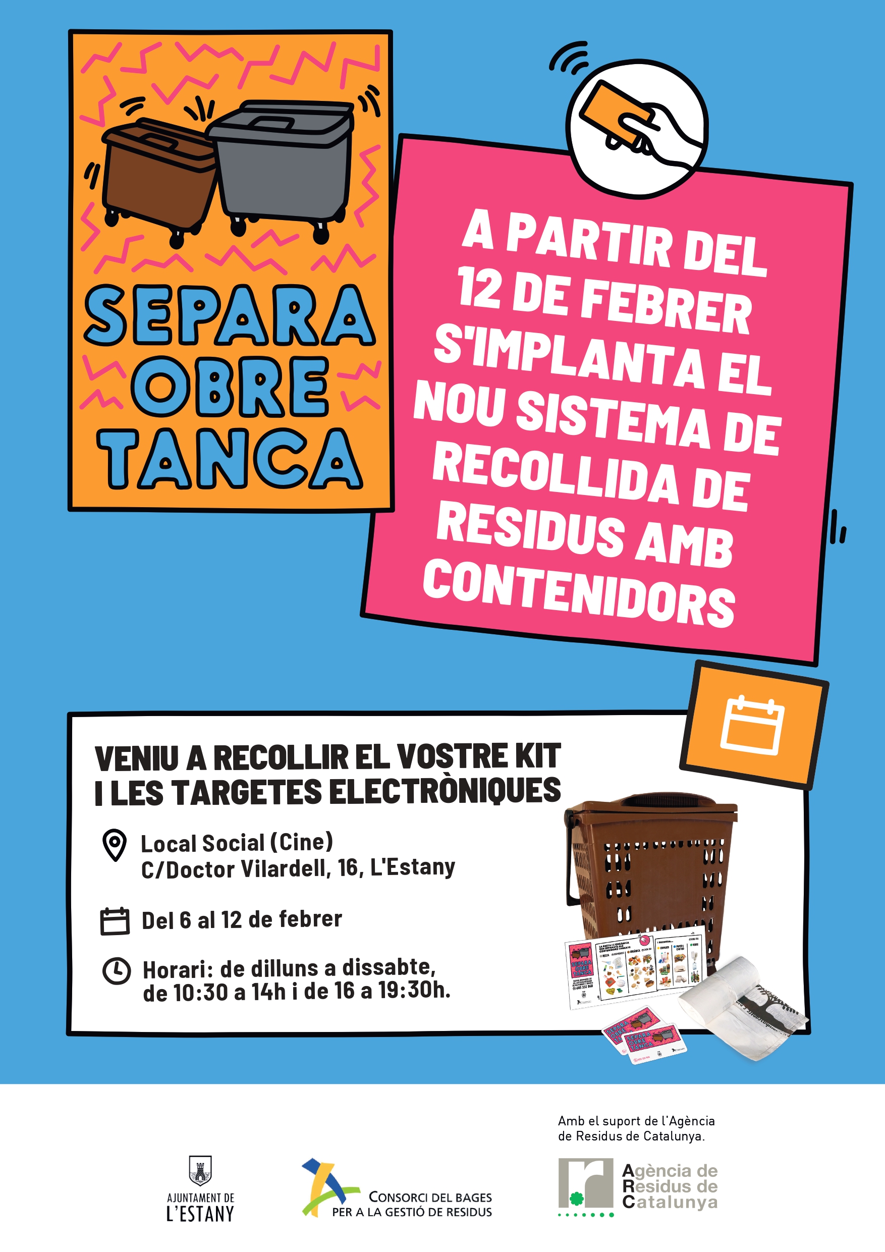 Les targetes del nou sistema de recollida de deixalles amb contenidors s'entregaran al Cine